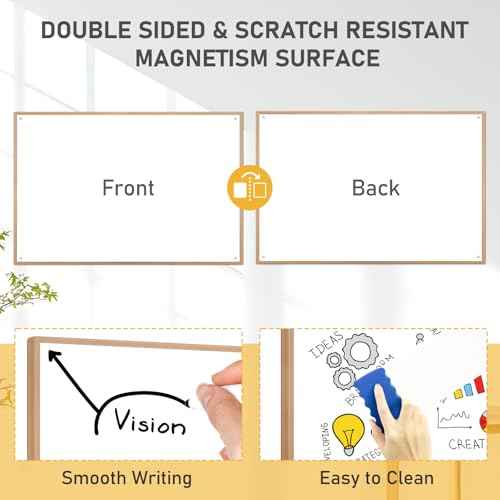 36¡±x24¡± Small Dry Erase Board for Wall 3' x 2' Double Sided Magnetic White Board Without Frame for Office, Class, Home