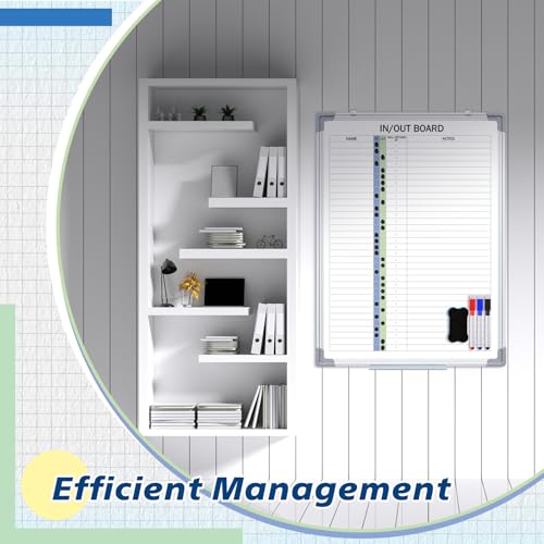 Lincia 24x18 Inch Magnetic Dry-Erase Whiteboard with Markers & Magnets - In & Out Board, Regular Style