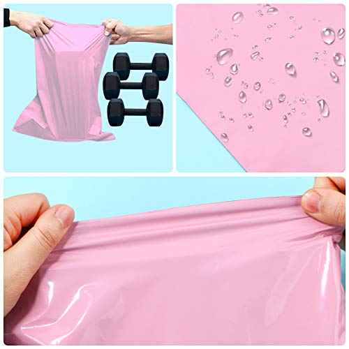 6.7 x 9.45 inch Poly Mailer Envelopes Shipping Bags with Self Adhesive, Waterproof and Tear-Proof Postal Bags, Pink (50 pcs)