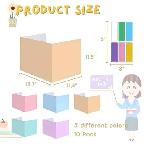 10-Pack Privacy Shields for Student Desks, Office Desk Dividers for Students, Privacy Folders Testing Dividers for Classroom