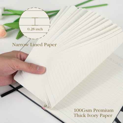 A5 Lined Journal Notebook - 100 GSM Thick Paper, 8 Pack Hardcover Journaling Notebooks for Writing, Work, Travel, School, College Ruled Journals for Women Men, PU Leather Note Books, 5.5¡±x8.3¡±
