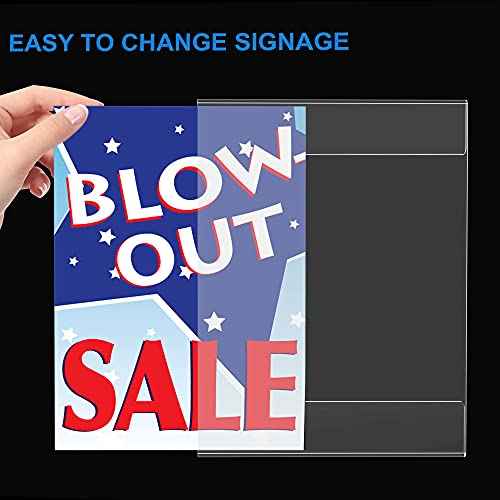 Dingelex Acrylic 8.5x11 Horizontal Sign Holder, Clear Plastic Wall Mount, 12 Pack, No Drilling, Landscape