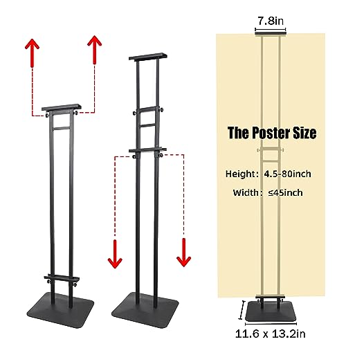 Poster Board Stand for Display, Floor Sign Holder for Banner Foam Board with 5.2lb Super Heavy Duty Base, Double Sided Display and Height Adjustable, for Business Advertising (1Pack)