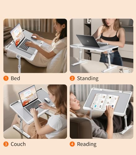 Adjustable Laptop Bed Desk with Bookstand & Foldable Tray for Bed Couch Reading