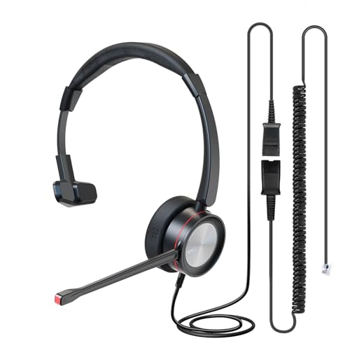 MKJ Telehone Headset for Cisco IP Phone, Wired Headphone with Microphone Noise Cancelling, Office Phone Headset with RJ9 Jack for Cisco CP-7821 7841 7861 7942G 7945G 7960G 7965G 7970G 8841 8865 9975