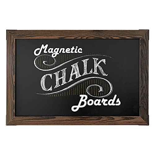 Loddie Doddie Magnetic Chalkboard Sign - 20 x 30 in Rustic Wood Frame - Easy-Erase Surface & Chalkboard Calendar for Wall - Magnet Board for Wall