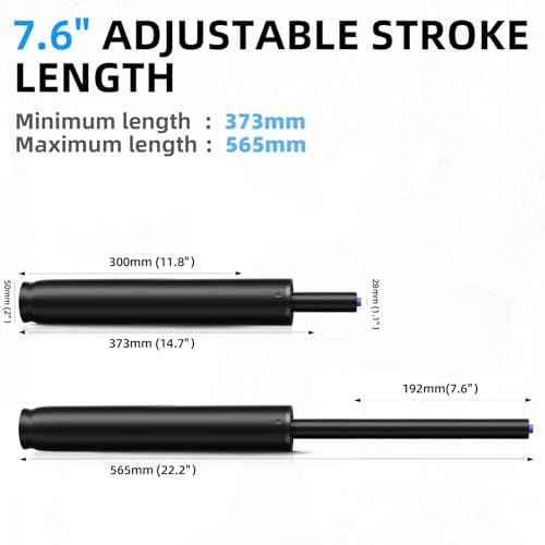 Sytopia Office Chair Cylinder Replacement, Heavy Duty Pneumatic Gas Lift, Desk and Gaming Chairs, Universal Fit, 14.6 to 22.2 Inch