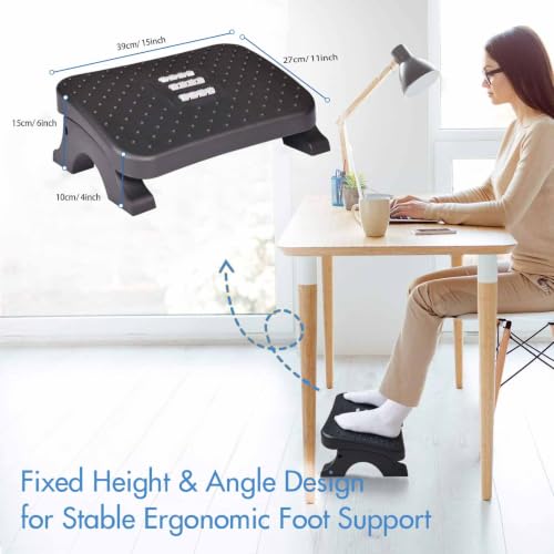 Under Desk Footrest with Massage Rollers – Ergonomic Foot Stool for Home Office