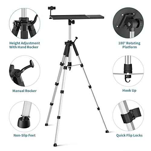 Projector Stand Tripod - Each Leg Height Can Be Adjusted Independently, Adjustable Height from 17.6 to 51.4 Inches