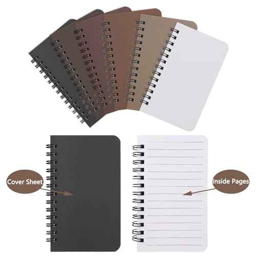 6 Pack Spiral Notebook Small Pocket Notebook 3x5 Spiral Notepads With Lined Pages, Small Top Spiral Notebook Little Mini Memo Steno Note Pads for Outdoor Home Office College School