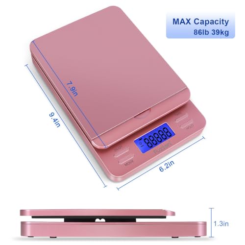 Fuzion Rose Gold Digital Shipping Scale 86lb/39kg Precise Postal Weighing