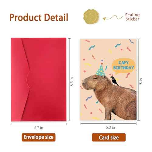 Funny Capybara Birthday Card ? Cute ¡°Capy Birthday¡± Animal Pun ? Capybara Gifts for Friends ? Great for Capybara Birthday Decorations or Water Pig Party Themes