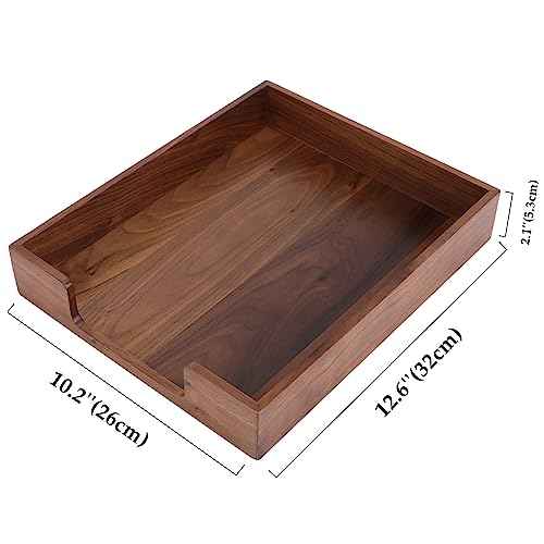 Bamber Wood Letter Tray Wooden Desk Organizer Paper Document File Tray for Office Supplies Collection Folders Notebooks, Black Walnut