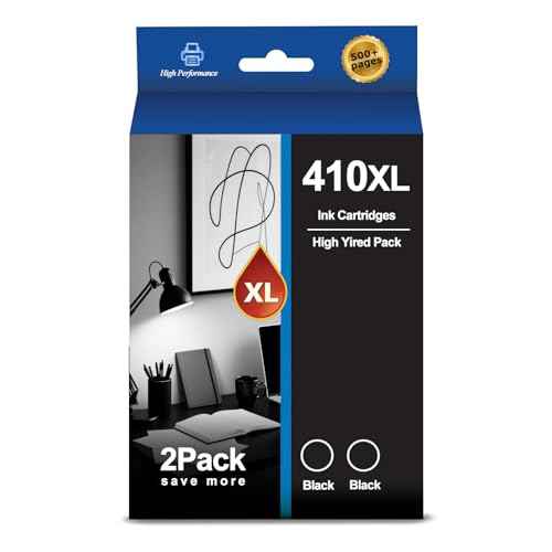 Remanufactured 410XL ink cartridge High Page Yield Black Ink Replacement for Epson 410 XL 410xl T410 for Expression XP-7100, XP-830, XP-640, XP-530, XP-630 and XP-635 Printers (High Capacity, 2 Pack).