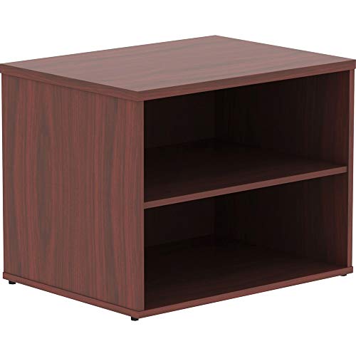 Lorell Relevance Series Mahogany Laminate Office Console with Shelves