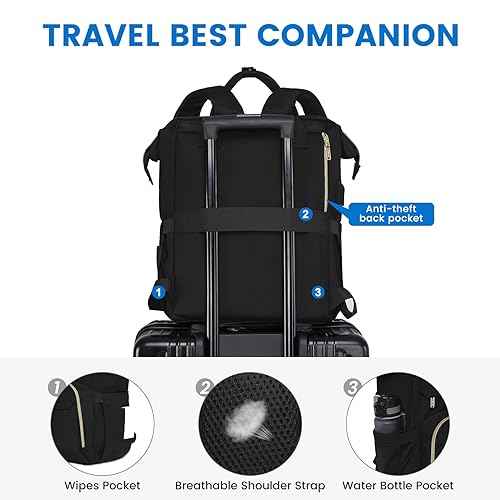 LOVEVOOK Backpack for Women, 15.6 inch Laptop Backpack for Women Teacher Backpack Nurse Bag, Waterproof Work Backpack for Travel, Commuter, College