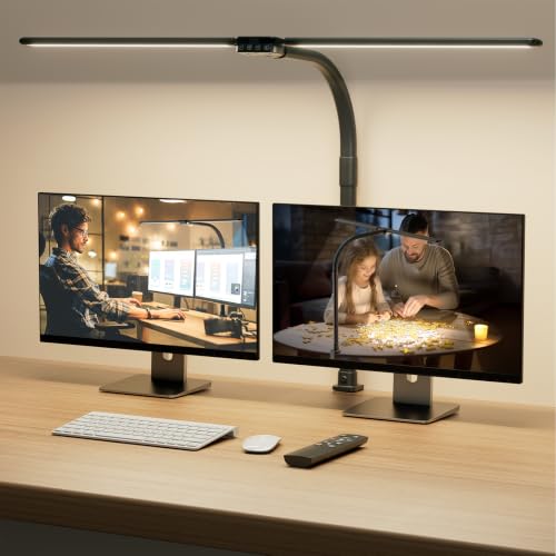 SIBRILLE Black Dimmable LED Desk Lamp with Clamp & Gooseneck, Modern Architect Task Light