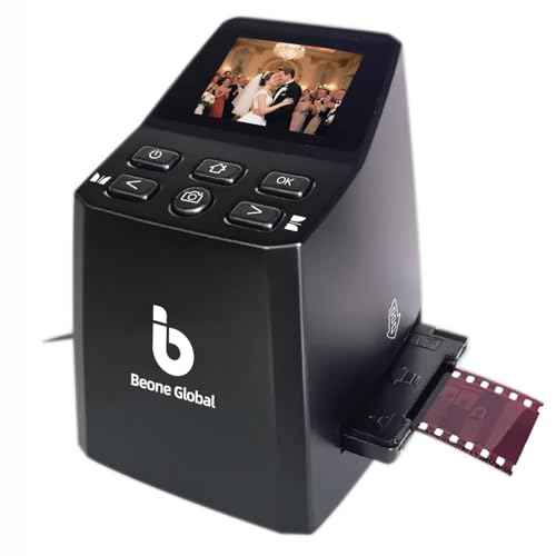 BEONEGLOBAL ClearScan MINI Film Scanner 16MP Slide & Film Scanner, Converts 35mm/135/126 Film & Slides to Digital Photos, Easy-to-Use Film Digitizer£¬2.31" LCD Screen