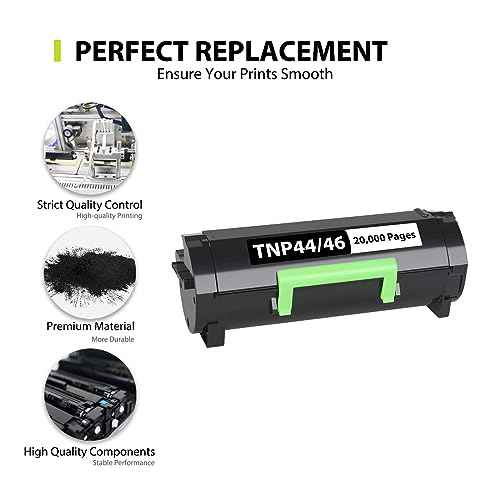 TNP44 TNP46 Toner Cartridge Compatible for Konica Minolta TNP 44 TNP-44 TNP 46 TNP-46 A6VK01F A6VK01W Work with for bizhub 4050 4750(20,000 Pages, 1 Pack)