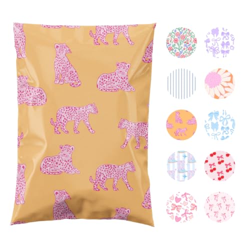 Pink Leopard Poly Mailers 10x13 - 100 Pack | Pretty Package Store
