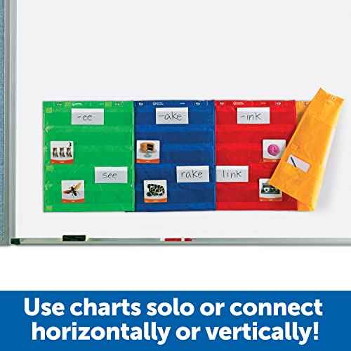 Learning Resources Magnetic Pocket Chart Squares - Set of 4, Classroom Pocket Charts, Classroom/Teacher Organizer, Classroom Supplies, Homeschool Supplies, Teaching Materials,Back to School Supplies