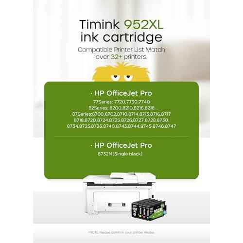 952XL 952 XL Ink Cartridge Replacement for 952XL Ink Cartridges Combo Pack (4 Pack, Yellow, Cyan, Black, Magenta) for OfficeJet Pro 8710 8720 8210 8702 8715 8725 Printer