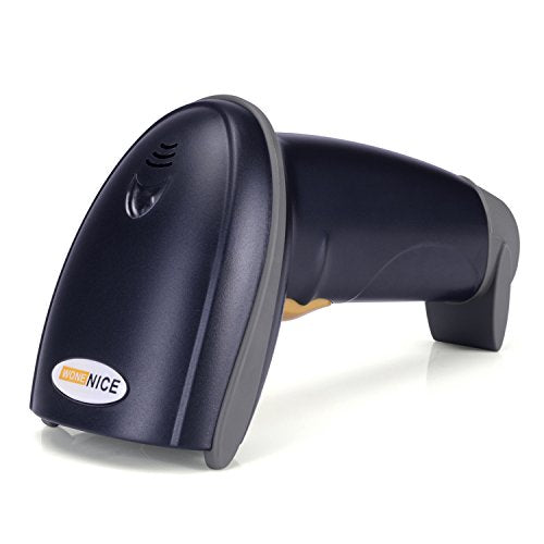 WoneNice USB Laser Handheld Barcode Scanner - Wired, High-Speed, Black