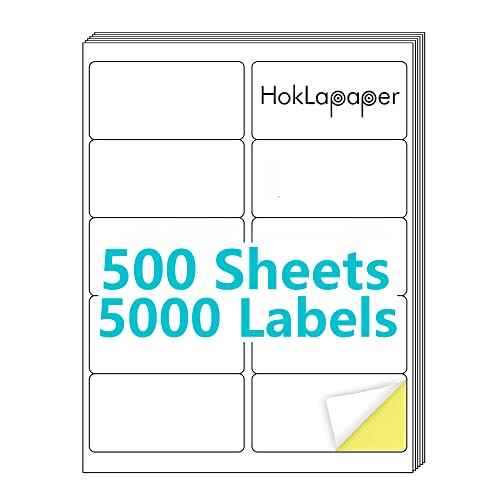 2" x 4" Shipping Labels,Printable White Mailing Labels for Laser/Inkjet Printer,Permanent Adhesive Sticker Labels(500 Sheets,5000 Labels)