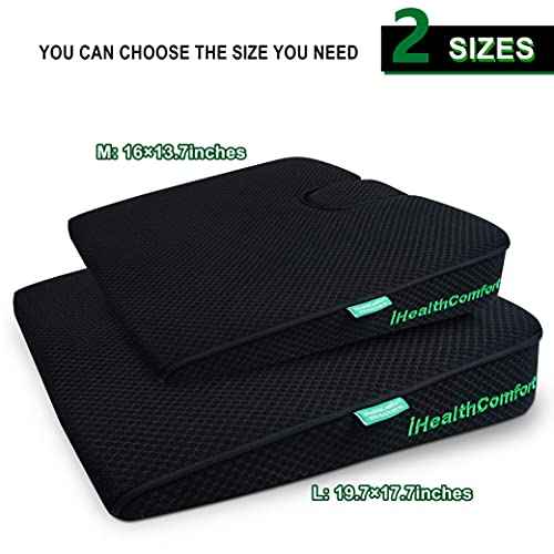 IHEALTHCOMFORT(19.7¡¿17.7inches Extra Large Sciatica Seat Cushion for Office Chair,Oversized Car and Truck Seat Cushion,U-Cut Long Sitting Pain Relief Chair Pad