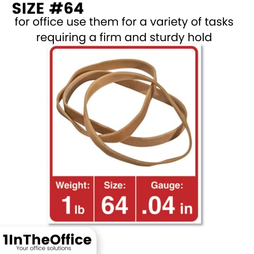 Heavy-Duty Beige Thick Rubber Bands Size 64 – 380 Pack | 1InTheOffice
