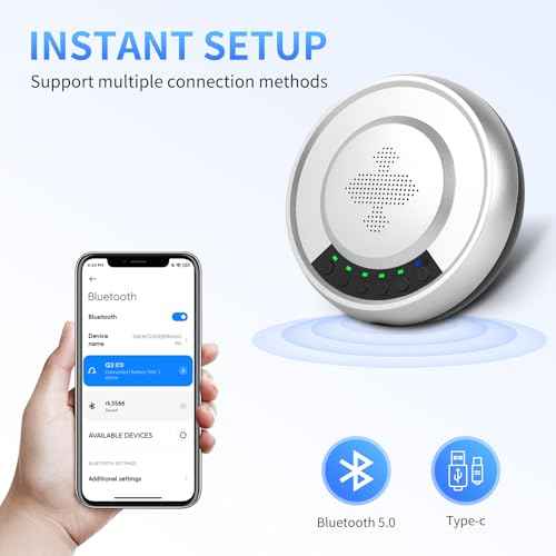 XTUGA Q3 Conference Speaker Bluetooth Microphone, 360¡ÆVoice Pickup Noise Reduction Gain Control for Meetings,Zoom,Home Office