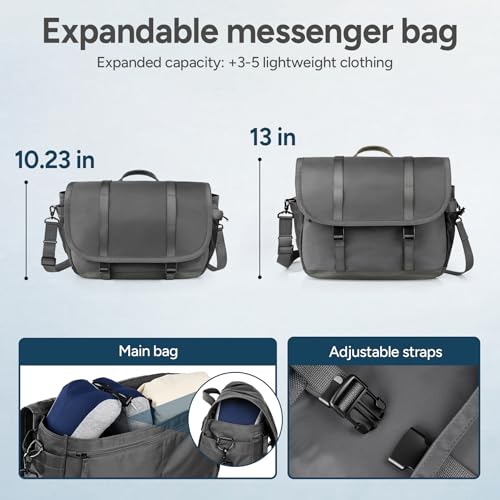Expandable Messenger Bag Fit 16" Laptop for Men Women Work College Office Computer