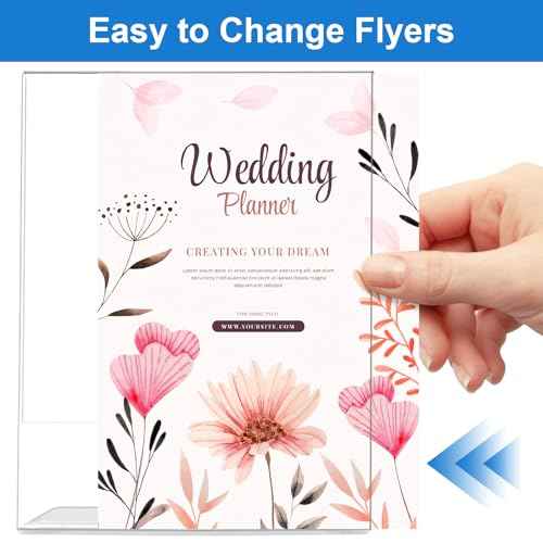 15 Pack Acrylic Sign Holder 8.5 x 11, L-Shape Clear Plastic Display Stand for Tabletop, Acrylic Stands for Flyers, Table Paper Holder, Vertical Sign Holder 8.5x11 for Restaurants, Office and School(Slant 15 Pack 8.5x11)