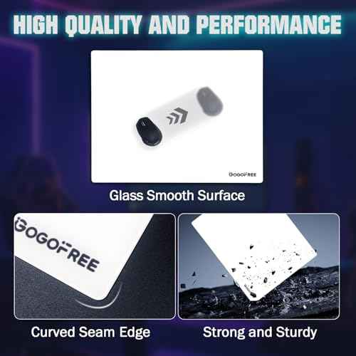 Glass Mousepad with Hard Surface for Gaming, Ultra Smooth Mouse Mat, Water-Resistant Large Mouse Pad Precision Speed Control for Esport Games/Office, White XL(15.7¡¯¡¯¡¿19.6¡¯¡¯)