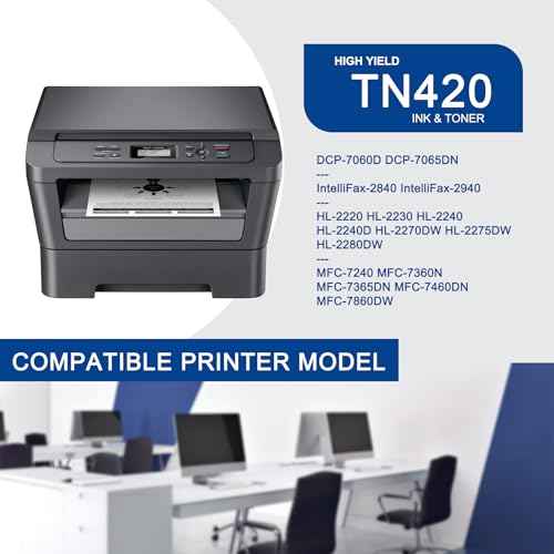 2 Pack TN420 TN-420 Black Toner Cartridge Compatible TN420 Replacement for Brother TN420 DCP-7060D 7065DN IntelliFax-2840 2940 HL-2220 2230 2240 2240D 2275DW 2280DW MFC-7240 7360N 7365DN 7860DW Printe