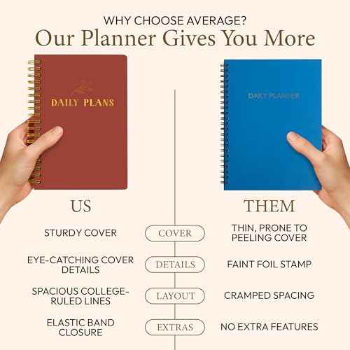 Daily Planner with Hourly Schedule ? Aesthetic Spiral To-Do List Notebook for Work, Appointments and Tasks | Undated Daily Planner, Hourly Organizer to Stay Focused