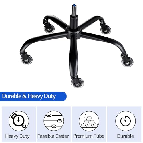 MASTERY MART Office Chair Base Replacement Bundle ? Heavy Duty 352 lbs, Smooth Rolling on All Floors, Swivel Base with Caster Wheels & Gas Lift Cylinder, 4.7'' Travel Length