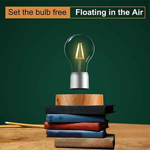 Floating Light Bulb Lamp, Magnetic Levitating Rotating Bulb Lamps, Levitating Wireless LED Bulb Desk Lamp Night Lights for Room D?cor, Cool Gifts for Christmas, New Year, Birthday