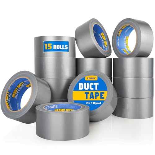CXYARY 15 Roll Duct Tape Heavy Duty, 2 Inch x 450 Yard, Gray Waterproof Tape Any Weather, No Residue Tape for Strong Repairs, Indoor & Outdoor, Tear by Hand