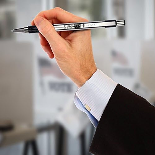 Zebra Pen F-301 Retractable Ballpoint Pen, Stainless Steel Barrel, Fine Point, Black Ink, 18-Pack (27118)