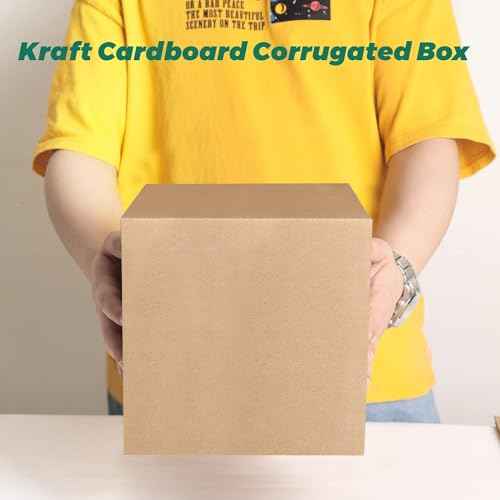 Mat Board Center, 7x7x7 Inches Shipping Boxes for Mailing Moving Packaging, 25 Pack Corrugated Cardboard Boxes for Small Business, Kraft