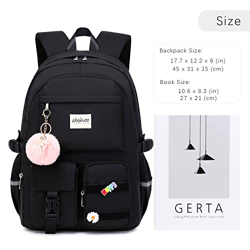 Abshoo Black Student Laptop Backpack for College & Teens, Large Daypack