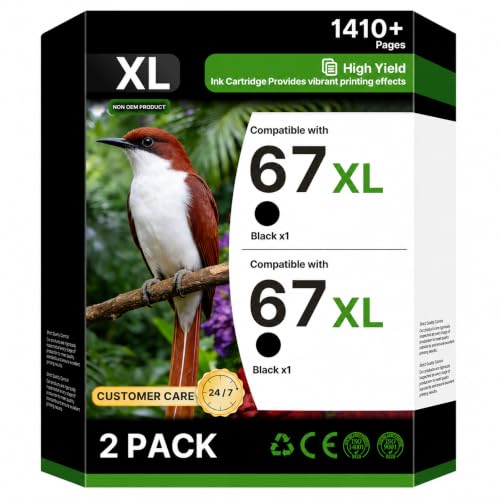 Gagalay 67XL Black Ink Cartridge Compatible with HP Printers
