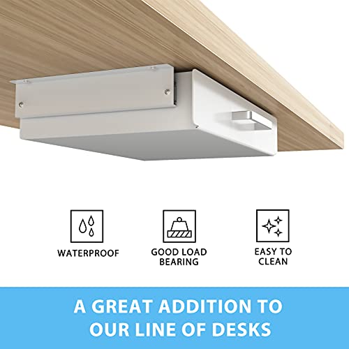 Gome Under Desk Pull-Out Drawer - Storage Organizer Office Mounted, Easy Slide-Out Pencil Drawer for Saving Space, Desk Storage Ideal for Sit-Stand Workstation (Without support bar under desk)