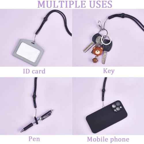 CRASPIRE 18Pcs 9 Style Anti-Lost Lanyard Set with Silicone Rubber Rings 1Pcs Lanyards Strap Pendant Necklace Adjustable Fixing Rings Pen Soft Protective Ring Replacement Case Multipurpose for Keychain
