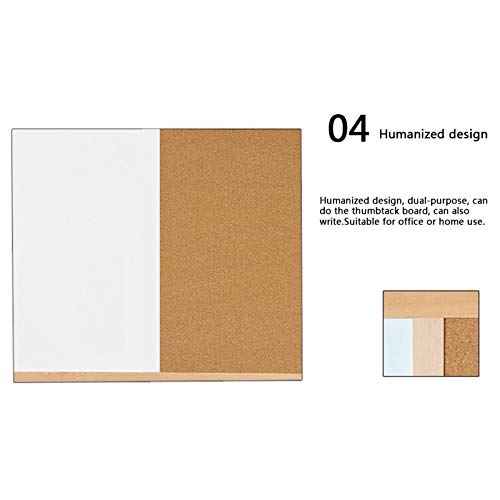 Message Cork Board Wood Frame Whiteboard Drawing Combination Boards Cork Board and Board Combo for Kids, 30*40cm