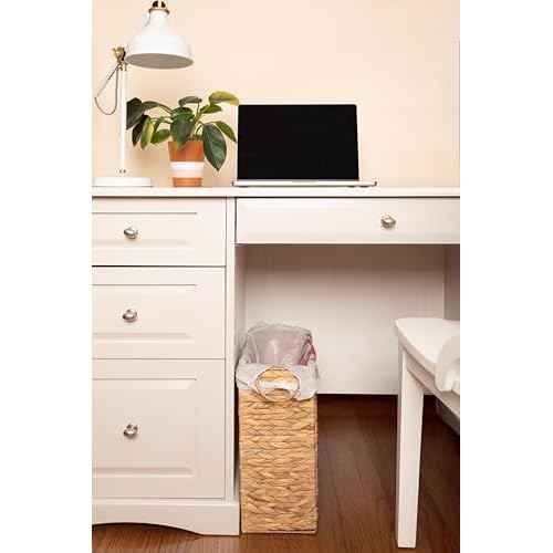 AppliaFit Wicker Trash Can - Fits Grocery Shopping Bags - Waste Basket for Reusing Grocery Shopping Bags (2-Pack)