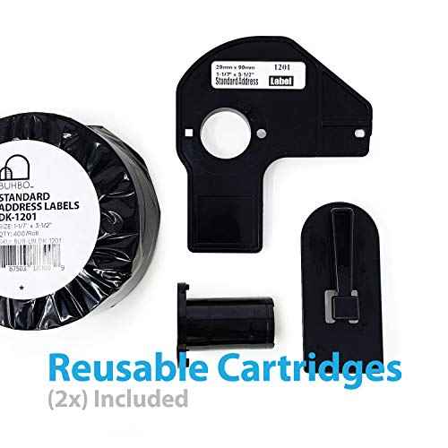Buhbo Compatible Refill Replacement Label for Brother DK-1201 1-1/7" x 3-1/2" for Address and Barcodes (20 Pack / 400 Labels Per Roll)