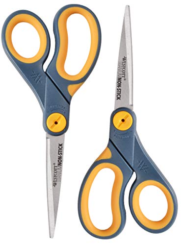 Westcott 8-Inch Non-Stick Titanium Scissors 2-Pack - Office & Craft Use