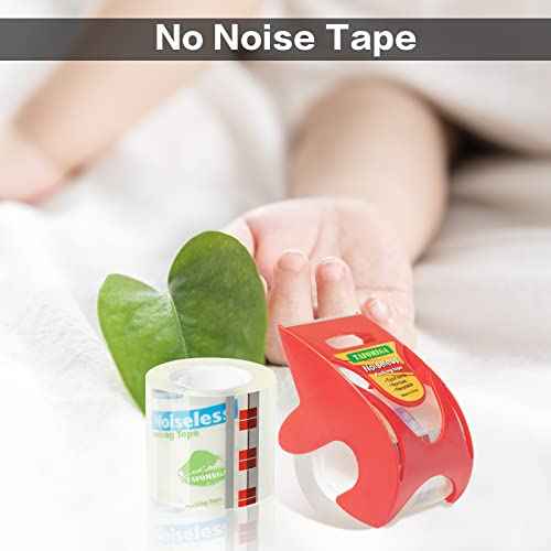 Packing Tape with Dispenser Clear Noiseless Packaging Tape for Shipping Moving Strong Sealing Adhesive Industrial Depot Tapes for Storage 1.96 inch x 33 Yards 1¡± Core 3 Pack